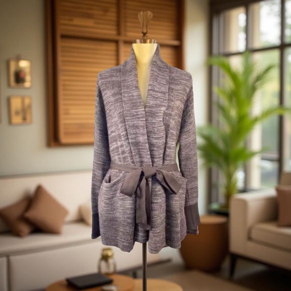 Simply Vera cardigan open front pockets pockets & tie waist Large - Picture 4 of 11